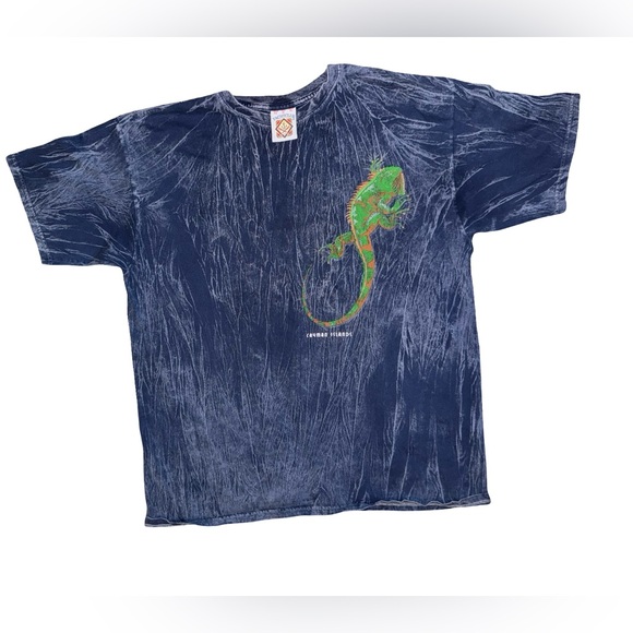 American Vintage Other - VTG Yatchclub Iguana Cayman Islands acid wash Blue t Shirt Size XL